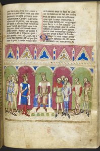 Add. MS 12228, f.223, Romanzo del Re Meliadus di Leonnoys, c.1352 (pergamena) da French School