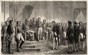 Discorso dei 221 - Lo statista liberale Roy-Collard presenta il Discorso dei 221 - Pierre Paul Royer-Collard legge al re francese Carlo X il discorso dei 221 per protestare contro il Regolamento del 1830 - Pierre Paul Royer Collard (1763-1845)