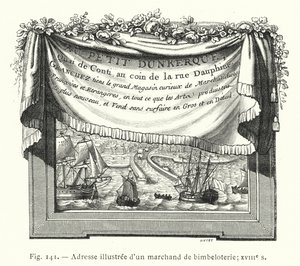 Indirizzo illustrato di un venditore di chincaglierie; XVIII secolo (incisione) da French School