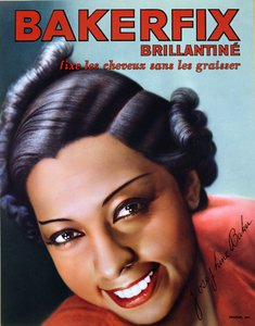 Pubblicità per la brillantina Bakerfix con Josephine Baker da French School