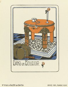 Pubblicità per "Dans un Boudoir", pub.1920 (stampa a stencil) da French School