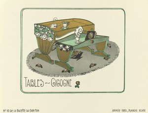 Pubblicità per "Tavoli - Gigogne", pub.1920 (stampa a stencil)