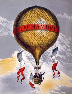 Pubblicità per mongolfiere prodotte da H. Lachambre, 1880-1900