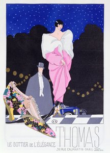 Pubblicità per il calzolaio Thomas dalla rivista di moda Art-Gout-Beaute, 1924 da French School