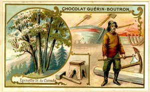 Cromolitografia pubblicitaria dei cioccolati Guérin Boutron