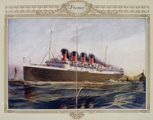 Volantino pubblicitario del transatlantico "France", XX secolo da French School
