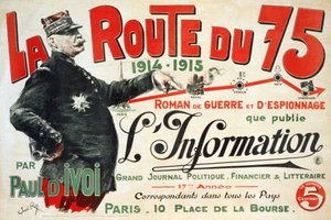Poster pubblicitario per il romanzo "La Route du 75:1914 - 1915: Roman de guerre et d