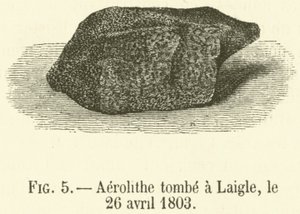 Aerolito caduto a Laigle, il 26 aprile 1803 (incisione) da French School
