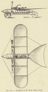 Aeroplano di M Victor Tatin (1879) da French School