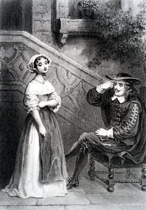 Agnese con il suo tutore Arnolphe, da La scuola delle mogli, di Molière da French School