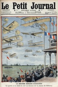 Airshow tenuto a Betheny, Francia, illustrazione dal giornale francese Le Petit Journal - Meeting d