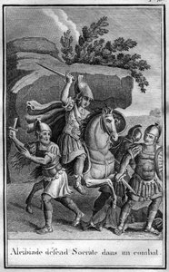 Alcibiade (450-404 a.C.), statista e stratega ateniese difende Socrate in una lotta. In "Beautés de l