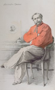 Alexandre Dumas Fils, illustrazione da La revue Illustree, 1 agosto 1888 da French School