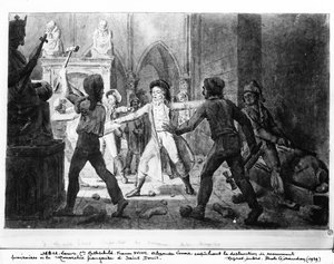 Alexandre Lenoir (1761-1839) si oppone alla distruzione delle tombe reali della monarchia francese nella Chiesa di Saint-Denis, 1793