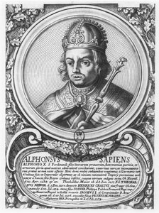 Alfonso X, il Saggio (incisione) da French School