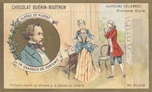 Alfred de Musset (1810-1857), scrittore francese del periodo romantico, autore di 