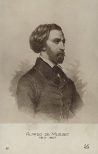 Alfred de Musset, drammaturgo, romanziere e poeta francese (litografia)