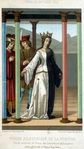 Figura allegorica della Fortuna - dal manoscritto di Boezio "Consolazioni filosofiche", fine XV secolo da French School