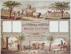 Almanacco che illustra metodi tradizionali e moderni di agricoltura, c.1870-80 da French School