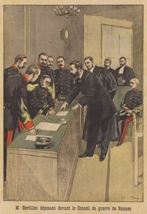 Alphonse Bertillon testimonia davanti al secondo tribunale militare di Alfred Dreyfus a Rennes