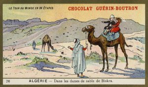 Tra le dune di sabbia di Biskra, Algeria da French School
