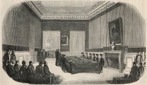 Un esame nella sala del consiglio della Scuola di Diritto di Parigi - incisione in 