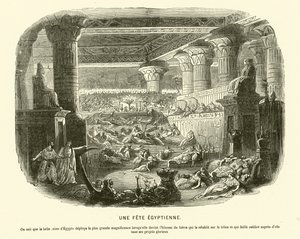 Festa egiziana antica durante il regno di Cleopatra VII da French School