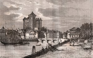 Annecy - Alvernia-Rodano-Alpi - incisione in 