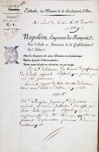 Nomina di Napoleone di André Marie Ampère come ispettore della Polytechnique - Menzione obbligatoria: Archivi della Bibl. de l