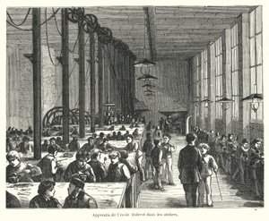 Apprendisti nei laboratori della Ecole Diderot a Parigi, Francia