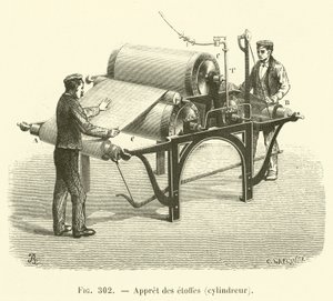 Preparazione dei tessuti, cilindratore da French School