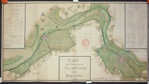Area intorno a Sas van Gent e Philippine, Paesi Bassi, 1747 (penna, inchiostro e acquerello su carta) da French School