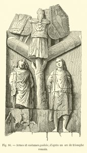 Armi e costumi gallici; secondo un arco di trionfo romano da French School