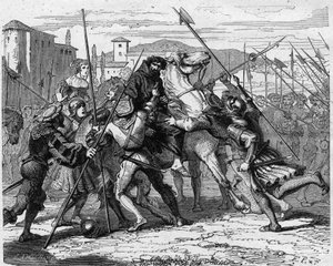 Arresto di Ludovico Maria Sforza detto il Moro (1452-1508) a Milano nel 1500 tradito dai mercenari svizzeri, cadde nelle mani dell