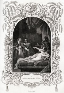 Arresto di Papa Silverio. Incisione per illustrare Histoire des popes di Maurice Lachatre, librairie du progres, Parigi. da French School