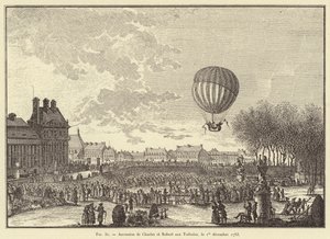 Ascensione di Charles e Robert alle Tuileries, il 1° dicembre 1783 (incisione) da French School