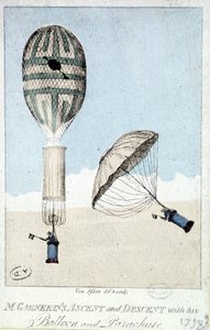 Ascesa e discesa di Garnerin in mongolfiera e paracadute da French School
