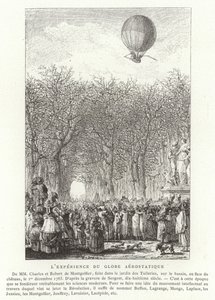 Ascesa del Globo Aerostatico dei Fratelli Montgolfier, Parigi, 1 dicembre 1783 da French School