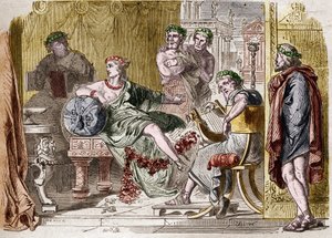 Aspasia di Mileto, cortigiana greca del V secolo a.C. Incisione