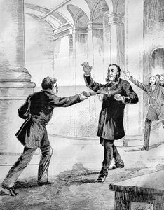 Tentativo di assassinio di Jules Ferry (1832-1893), un ministro-presidente francese da French School