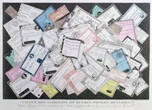 Assignats e altri esempi di cartamoneta dal momento della loro emissione nel 1789 fino alla cessazione della loro circolazione nel 1797