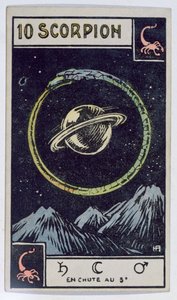 Carta dei tarocchi astrologici raffigurante lo Scorpione