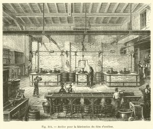 Officina per la fabbricazione del blu di anilina da French School