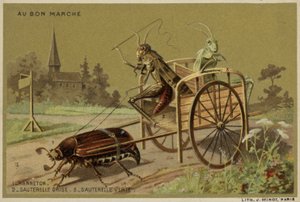 Carte Au Bon Marché con insetti antropomorfi