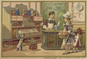 Carte Au Bon Marché con giochi per bambini da French School