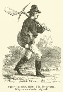 Aubert, minatore, in esplorazione da French School