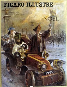 Automobile Dion-Bouton 1905 e cappotti e pellicce Grunwaldt - in "Le Figaro Illustré", Dic 1904 da French School
