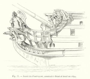 Prua del Foudroyant, costruito a Brest e varato nel 1694