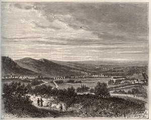 Ay e la montagna di Reims - dipartimento della Marna - incisione in 
