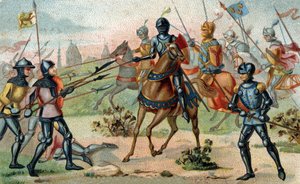 Battaglia di Rosebecque del 27 novembre 1382. Cromolitografia della fine del XIX secolo.
